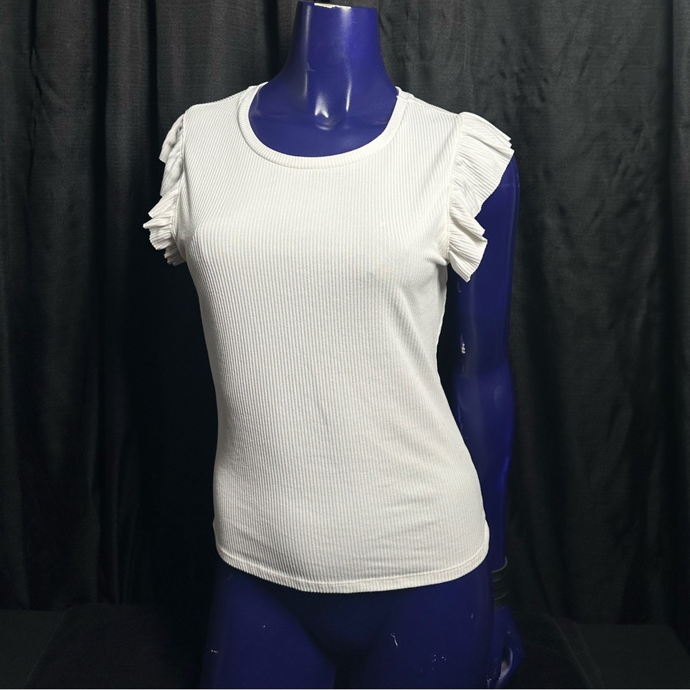 Planet Gold White Ruffle Sleeve Blouse